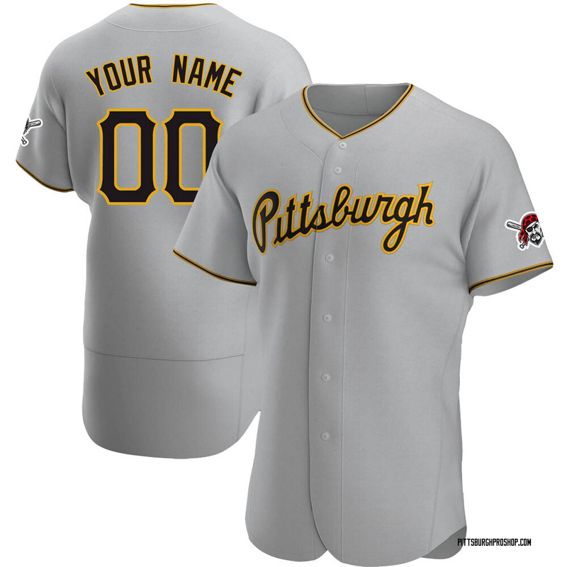 Custom Men's Pittsburgh Pirates Road Jersey Gray Authentic