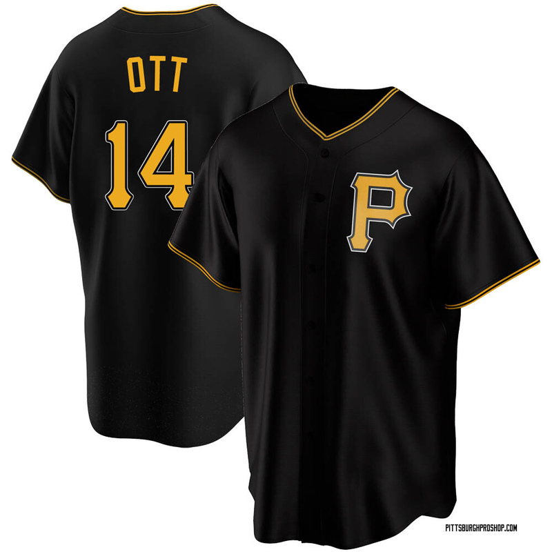 Ed Ott Men's Pittsburgh Pirates Alternate Jersey - Black Replica
