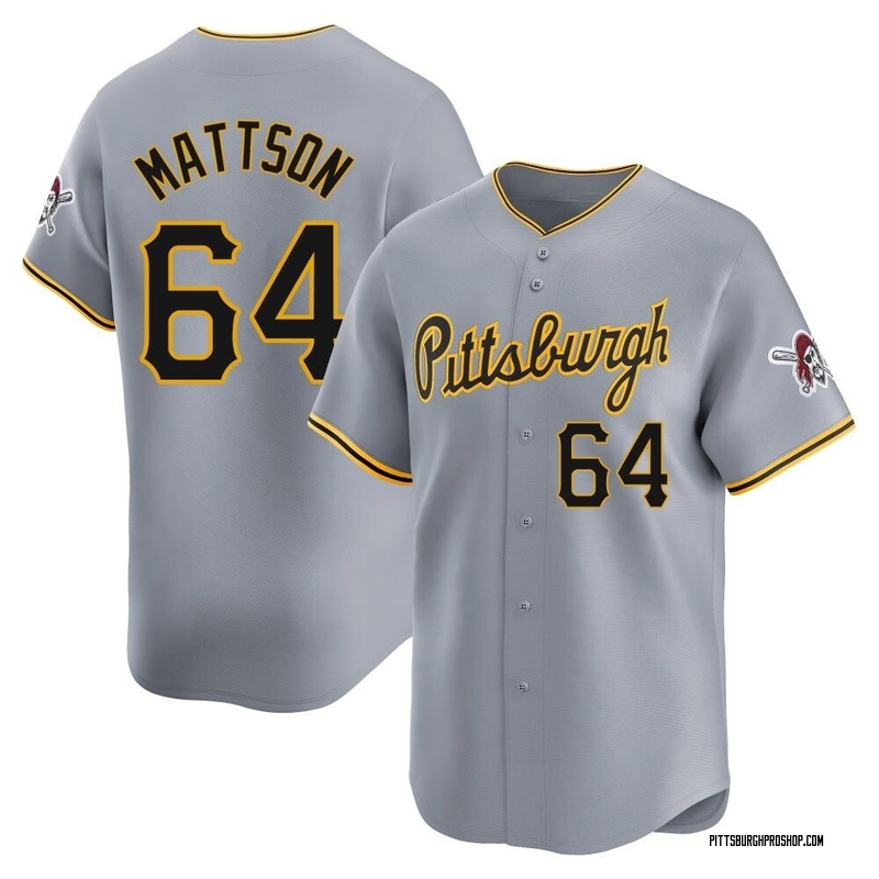 Isaac Mattson Men s Pittsburgh Pirates Away Jersey Gray Limited