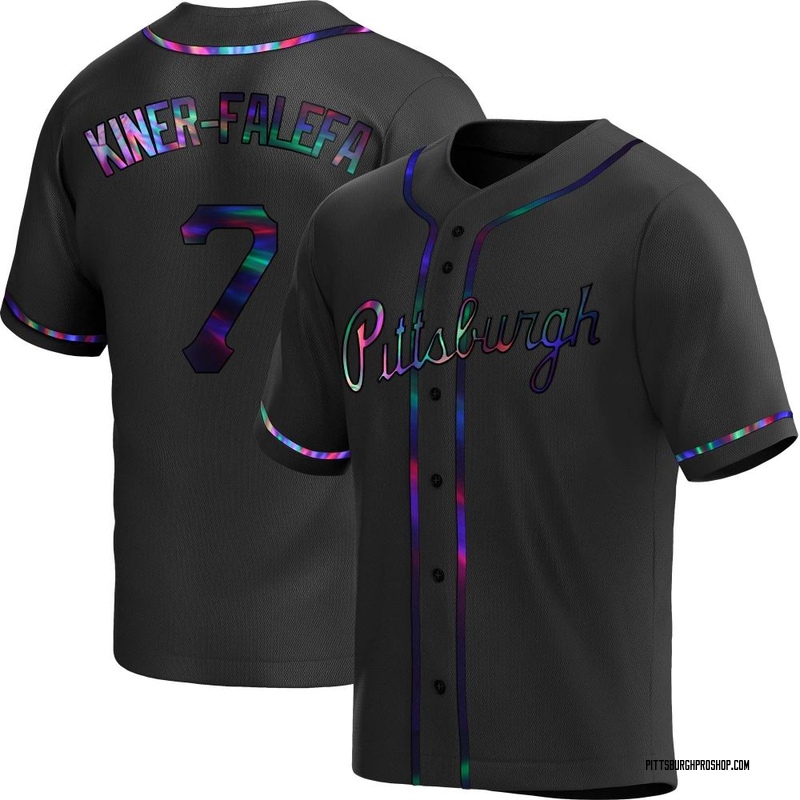 Isiah Kiner-Falefa Men's Pittsburgh Pirates Alternate Jersey - Black Holographic Replica