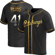 Jerry Reuss Men's Pittsburgh Pirates Alternate Jersey - Black Golden Replica