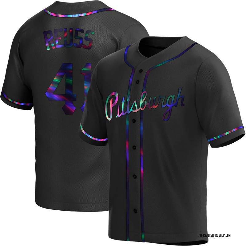 Jerry Reuss Men's Pittsburgh Pirates Alternate Jersey - Black Holographic Replica