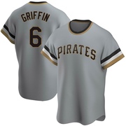 Konnor Griffin Men's Pittsburgh Pirates Road Cooperstown Collection Jersey - Gray Replica