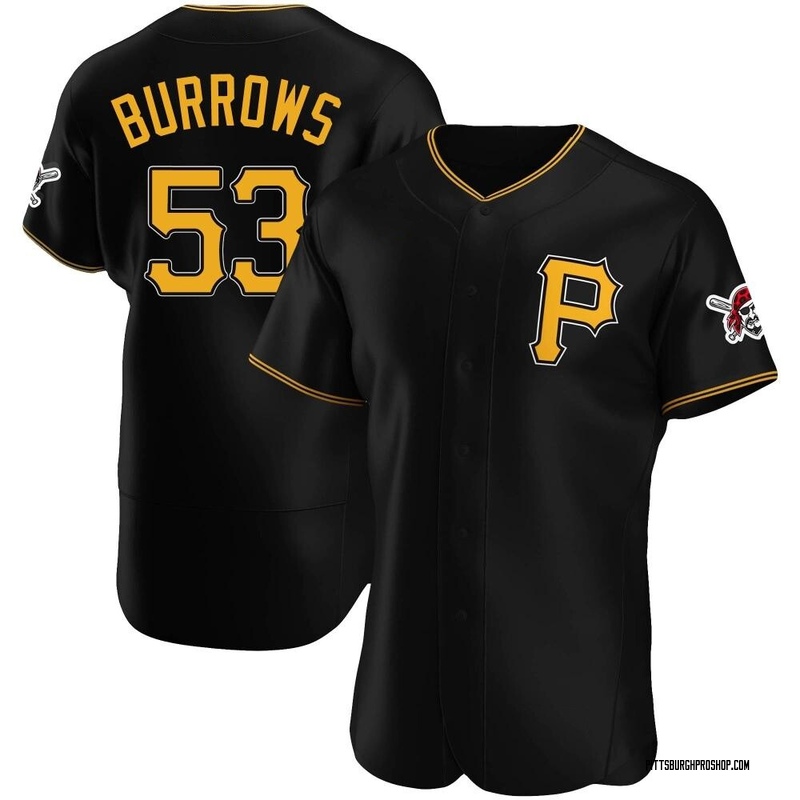 Mike Burrows Men's Pittsburgh Pirates Alternate Jersey - Black Authentic