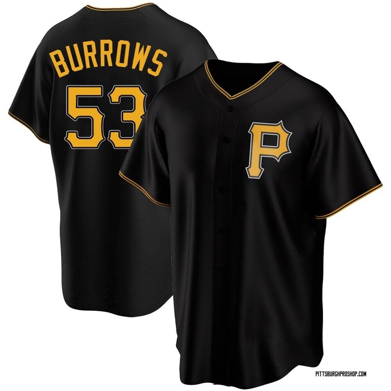 Mike Burrows Men's Pittsburgh Pirates Alternate Jersey - Black Replica