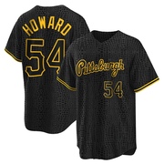Sam Howard Men's Pittsburgh Pirates Snake Skin City Jersey - Black Replica