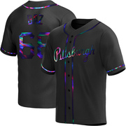Shane Baz Men's Pittsburgh Pirates Alternate Jersey - Black Holographic Replica