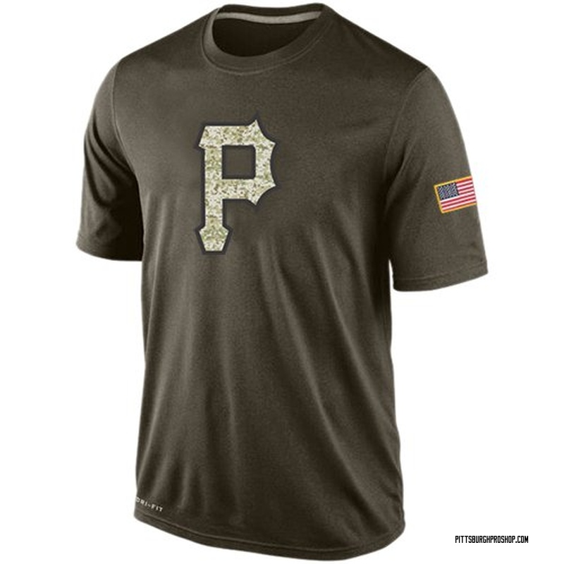 Men's Pittsburgh Pirates Dri-Fit Salute To Service KO Performance T-Shirt -  Olive